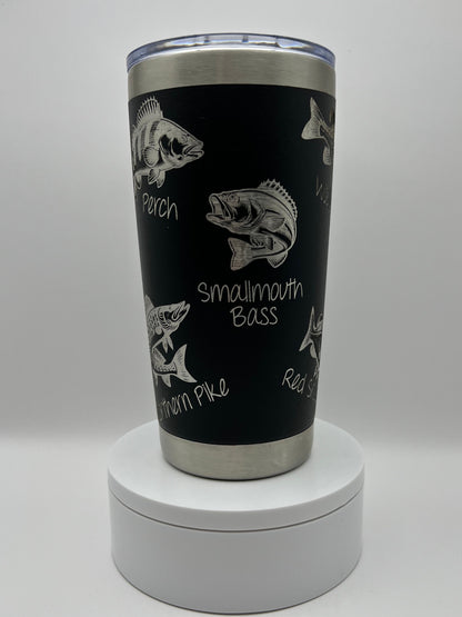 Fish Tumbler Wrap Laser File SVG - 20oz