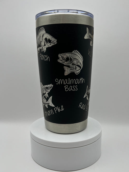 Fish Tumbler Wrap Laser File SVG - 20oz