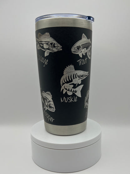 Fish Tumbler Wrap Laser File SVG - 20oz