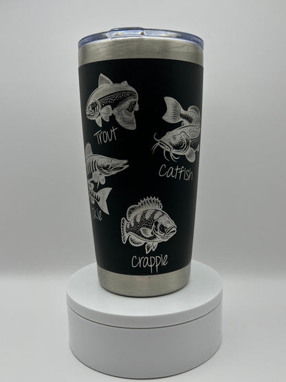Fish Tumbler Wrap Laser File SVG - 20oz