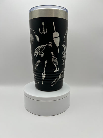 Fishing Lure Tumbler Wrap Laser File SVG - 20oz