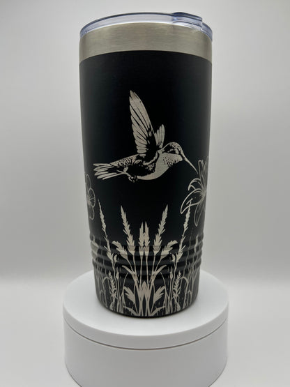 Wildflower Hummingbird Tumbler Wrap Laser File SVG - 20oz