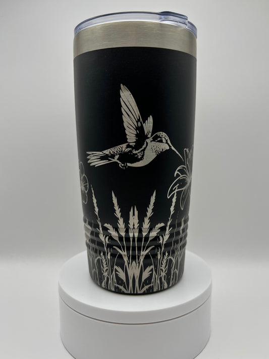 Wildflower Hummingbird Tumbler Wrap Laser File SVG - 20oz
