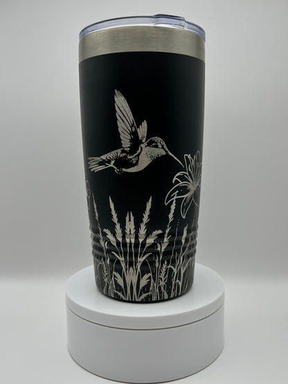 Wildflower Hummingbird Tumbler Wrap Laser File SVG - 20oz