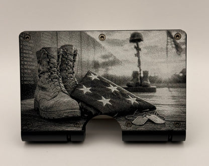 Military Boots, Flag and Tags
