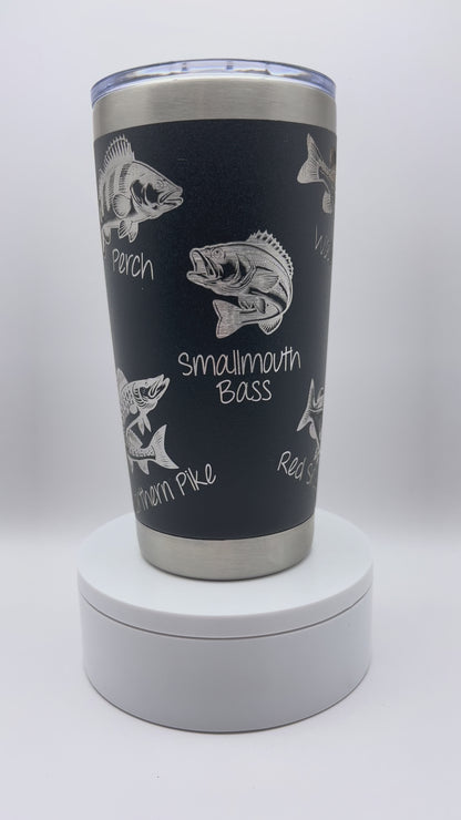 Fish Tumbler Wrap Laser File SVG - 20oz
