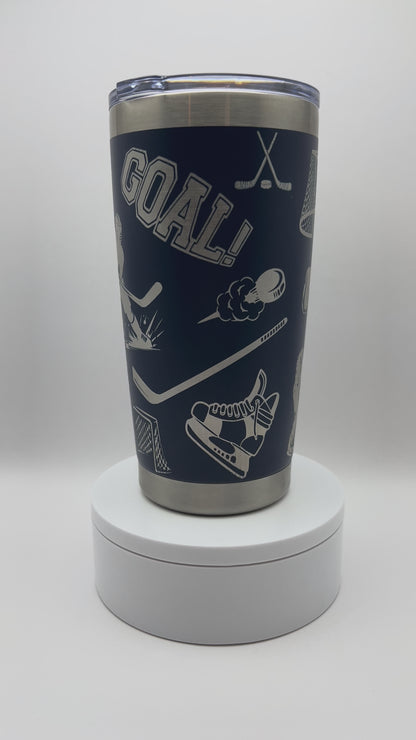 Hockey Tumbler Wrap Laser File SVG - 20oz